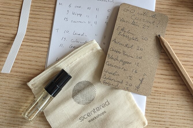 3 Hours Perfume Making Workshop in Amsterdam - Your take-home perfume kit: sample spray, formula, and linen pouch