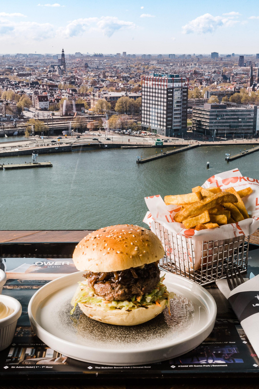 Amsterdam: A'DAM Lookout Entry Ticket with Burger - Audio guide and interactive exhibits that make the height make sense