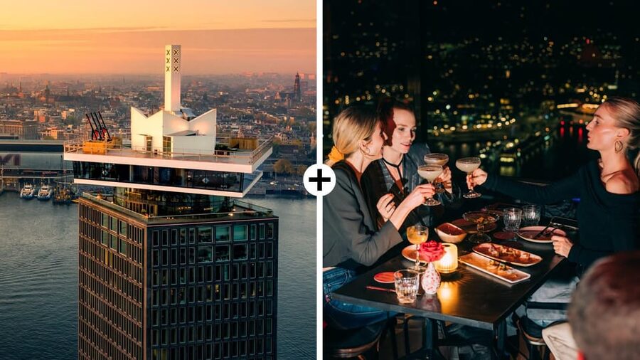 Amsterdam: A'DAM Lookout Ticket and Lunch or Dinner Voucher - The Lookout Experience: Audio Guide, Interactive Exhibits, and Photo Extras