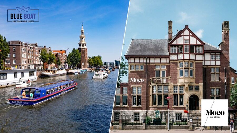 Amsterdam: Canal Cruise and Moco Museum Combined Ticket - Moco Museum with a fixed slot: modern and contemporary art, including Banksy