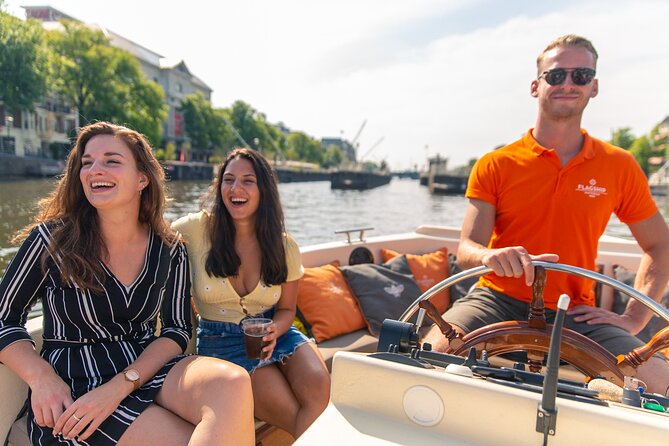 Amsterdam Luxury Canal Cruise + Unlimited Drinks & Bites option - Leidseplein, Bloemenmarkt, and the floating flower market moment