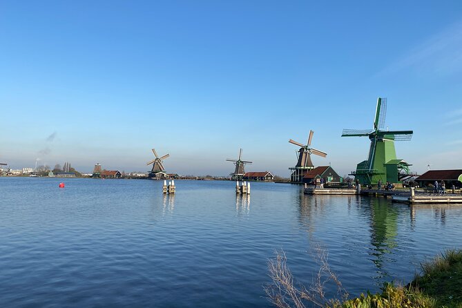 Windmills on the water in the Netherlands