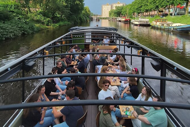 Groningen: Terrace Boat Experience with a Cozy Bar: 1.5 Hours - Hoofdstation Groningen from the water: architecture you can actually notice