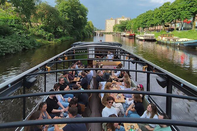 Groningen: Terrace Boat Experience with a Cozy Bar: 1 hour - The fold-away roof, Wi-Fi, and the comfort details that make an hour easy