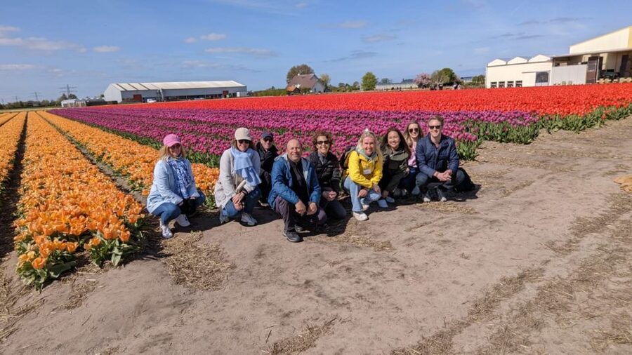 Lisse: Enjoy the Tulip Fields by Bike with a Local Guide! - The tulip farm show garden stop, views, and the drink break
