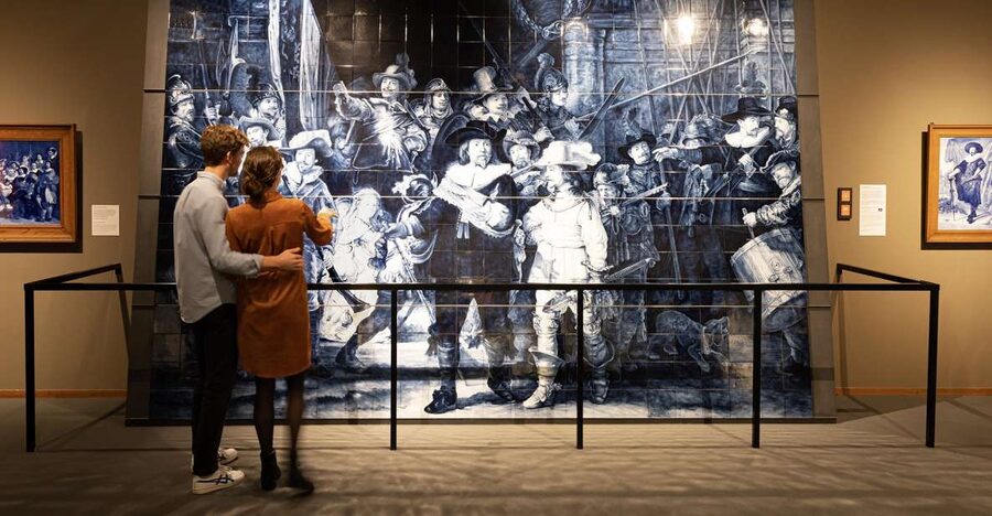 Royal Delft: Delftblue Factory and Museum - The museum galleries: antique icons, modern classics, and one big flex